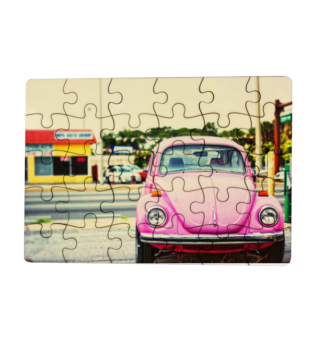 จิ๊กซอว์ภาพเหมือน Pink car Jigsaw